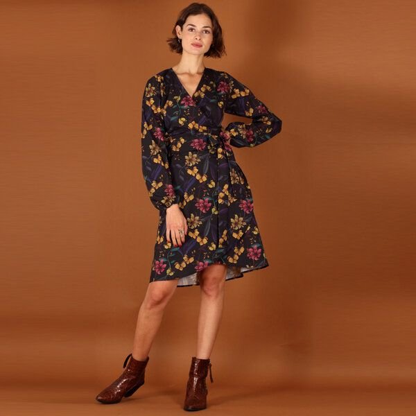 ManduTrap Florales Wickelkleid Lanah aus Bio Baumwolle (kbA)