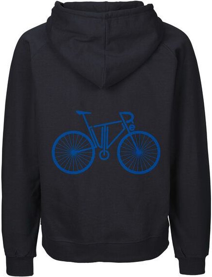 HANDGEDRUCKT "FutureBike" Männer Zip Hoody aus reiner Biobaumwolle (kbA)