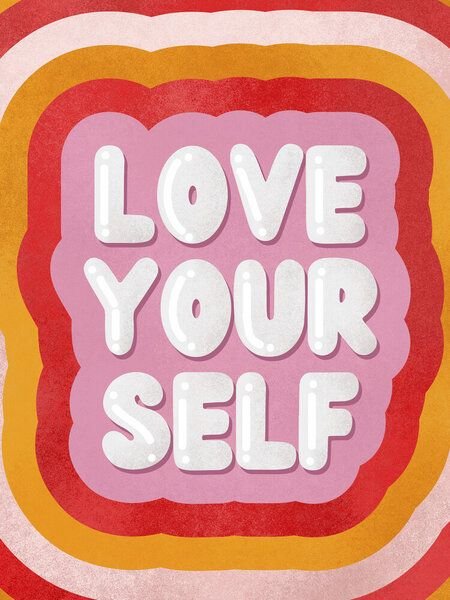 Photocircle Poster / Leinwandbild - Love Yourself retro type