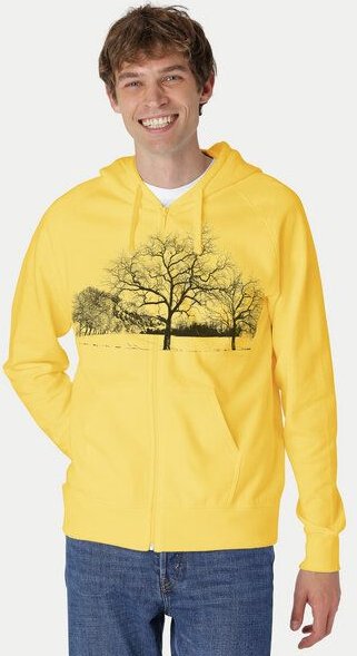 Peaces.bio - handbedruckte Biomode Zip-Hoodie Landscape Herren