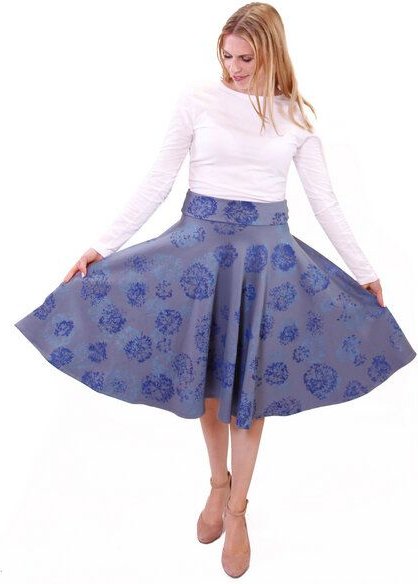 Peaces.bio - handbedruckte Biomode Bio-Tellerrock "Dancing Baldrian"