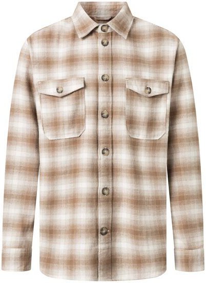KnowledgeCotton Apparel Herren Overshirt - FLANNEL LOOSE FIT CHECKERED SHIRT - GOTS