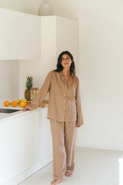 AmourLinen Langarm-Pyjama-Set Nightly