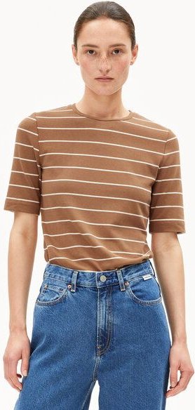 Thumbnail - ARMEDANGELS JAANISARA FINE STRIPE Damen T-Shirt aus Bio-Baumwoll Mix