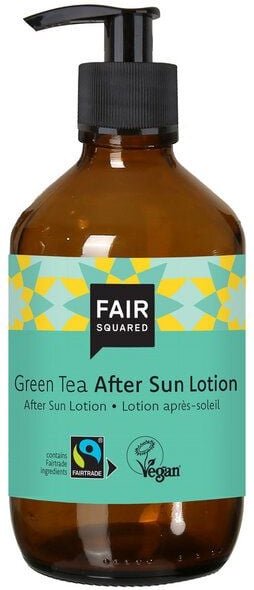 FAIR SQUARED After Sun Lotion Green Tea, in zwei Größen erhältlich, mit fair gehandelten Inhaltsstoffen
