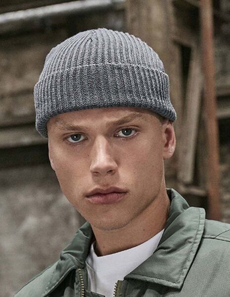 Build Your Brand Fisherman Strick-Mütze Docker Beanie Recycelter Polyester Fischermütze Seemannsmütze