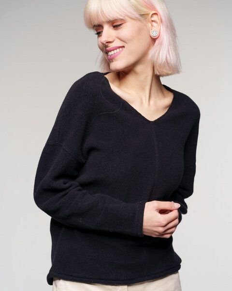Alma & Lovis Kuscheliger Teddy-Sweater aus Organic Cotton | Teddy V-Neck