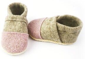 Süßstoff Handgefertigte Hausschuhe für Kinder aus Wolle mit Naturledersohle - Nachhaltige Qualität