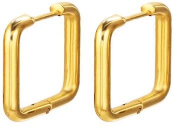 ELEKTROPULLI Grafische Quadrat Creolen