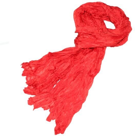 Schönes aus Indochina Seidenschal Crinkle einfarbig