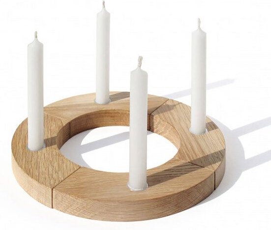 Adventskranz Eichenholz (side by side)