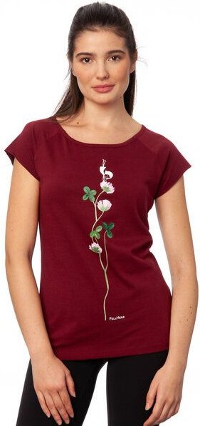 FellHerz Damen T-Shirt Glücksklee ruby Bio & Fair & Vegan