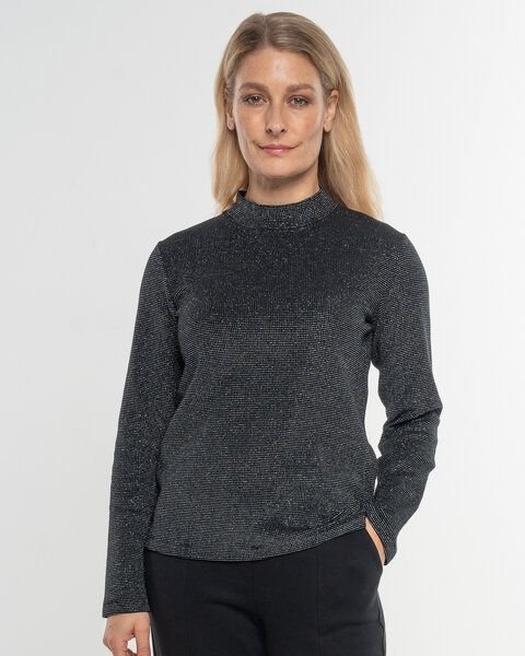 Alma & Lovis Turtleneck Glitzer-Shirt in Waffelpiqué aus Organic Cotton | Pearl Turtle