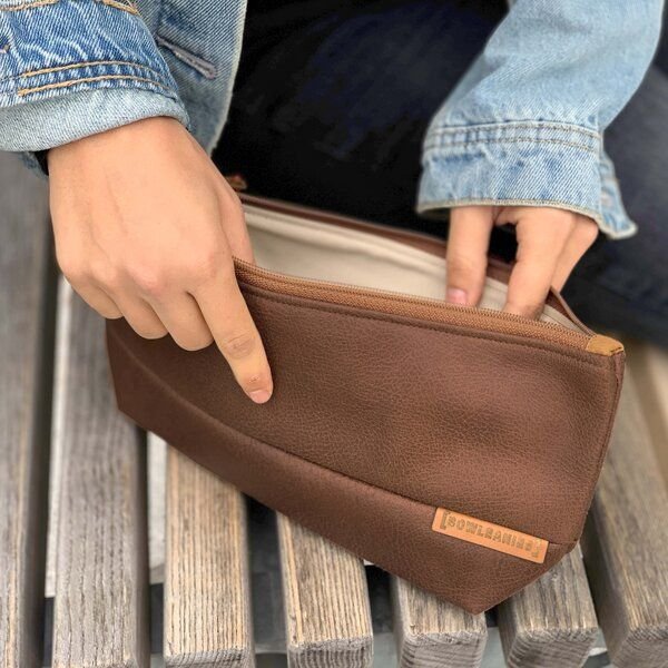 BOWLEANIES TASCHEN Schminktasche XL aus Lederfaserstoff