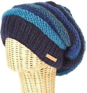 short'n'pietz Schurwollmütze gestreift, handgestrickt