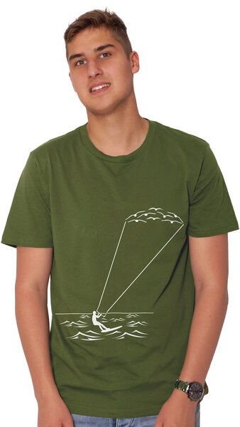 HANDGEDRUCKT "Kitesurfing" Männer T-Shirt