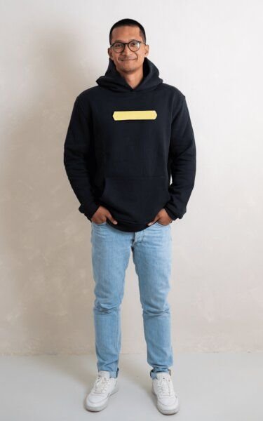 Herren Hoodie 100% Bio-Baumwolle cozy Relaxed fit inkl. einem tauschbaren Label I FÈY