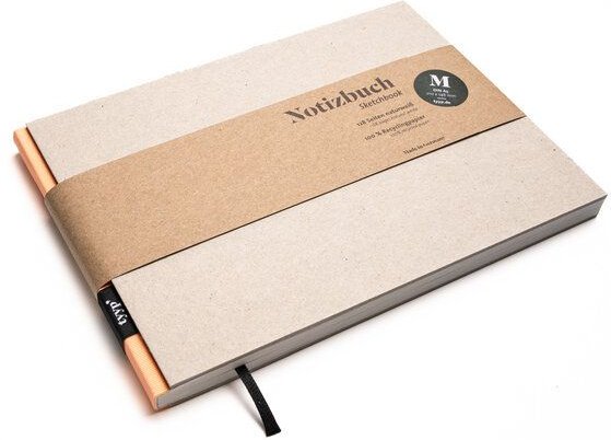 tyyp Nachhaltiges Skizzenbuch A5 (Recyclingkarton), Querformat aus 100 % Recyclingpapier „BerlinBook“