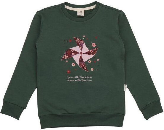 Walkiddy Sweatshirt Kinder Baumwolle The Secret Garden, weiches Rundhals Sweat mit Blumen Print für Schule, Spielplatz &...