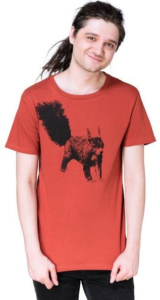 Hirschkind Bio- & Fair-Trade-Männershirt "Eichhörnchen" rostrot