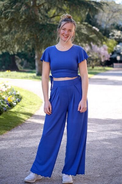 Vivien Joy High Waist Hose mit Falten - Farrah Comfy Pants