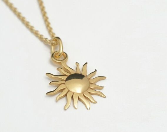 BELLYBIRD Jewellery Halskette - Sonne, Anhänger in Silber/ Silber vergoldet