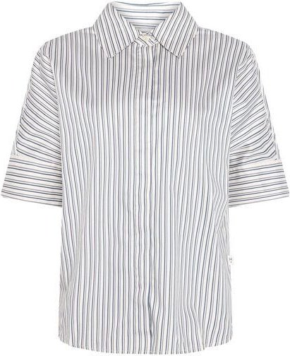 KnowledgeCotton Apparel Satinbluse mit kurzen Ärmeln ISLET aus Bio-Baumwolle