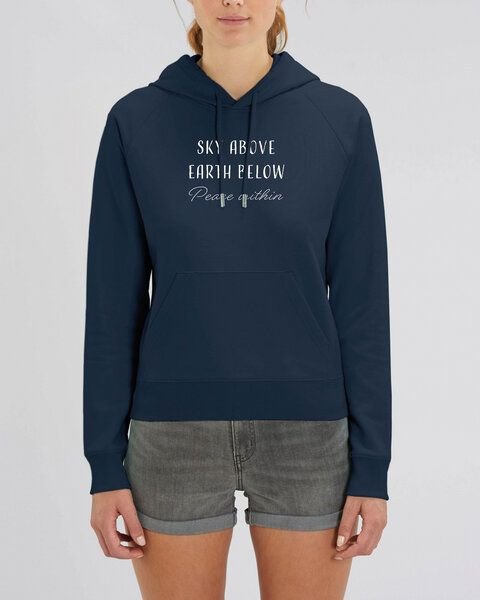 Human Family Bio Damen Sweatshirt mit Kapuze "Trekker - Peace within"