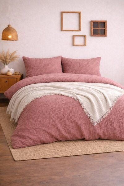Sandiik Musselin Bettwäsche „Altrosa– aus Biobaumwolle
