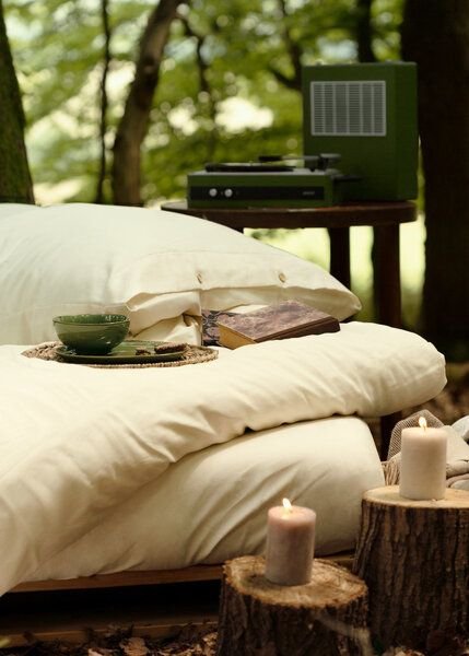 noca Alba, klimapositives Ökobettwäsche-Set aus 100% Bio-Baumwollsatin, Natur