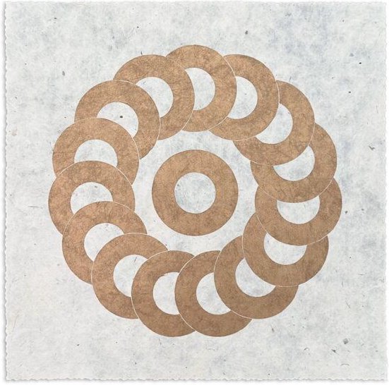 Veskor Cassiopeia WARE FARM CIRCLE Kornkreis Linoldruck | 22 × 22 cm | Gold