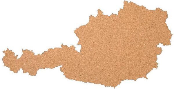Kork-Deko Österreich als Pinnwand aus Kork XXL ca. 90x45 cm