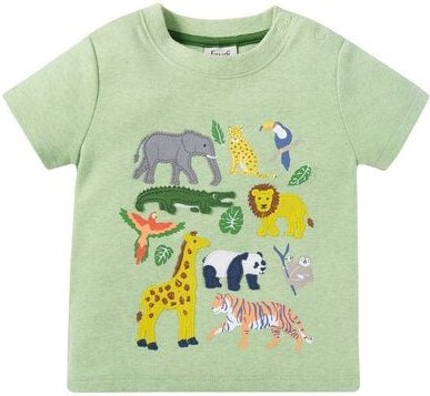 Frugi T-Shirt mit wilden Tieren, Kurzarm