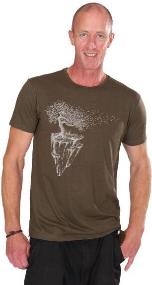 Ecovero Shirt von Life-Tree für Herren "Maple Island" in Navy Blue/Fern Green