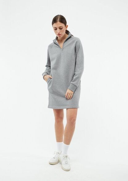 Thumbnail - Givn Berlin Sweatdress GBMARNIE aus Bio-Baumwolle mit Seitentaschen - Grey Melange
