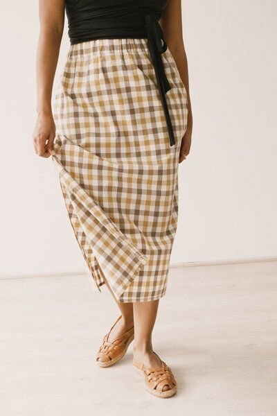 TIRALAHILACHA Halia midi skirt vichy print