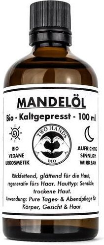 Two Hands BIO Mandelöl - Bio - Vegan - Kaltgepresst - 100 ml