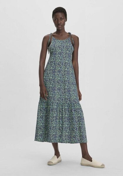 hessnatur Print Jersey Kleid Midi Relaxed aus reiner Bio-Baumwolle