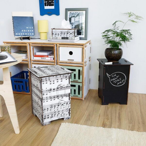 WERKHAUS Photohocker - Noten weiß