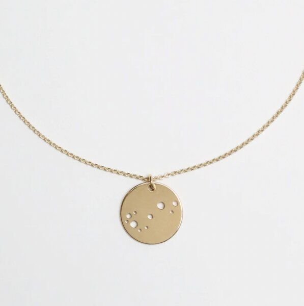 BELLYBIRD Jewellery Sternzeichen Kette, Anhänger 14mm, Silber/ Silber vergoldet