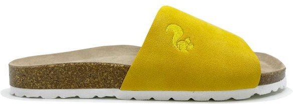 Veganer Eco Pool Slide "thies ® PET" aus recycelten Flaschen, fair produziert mit Kork-Tieffussbett