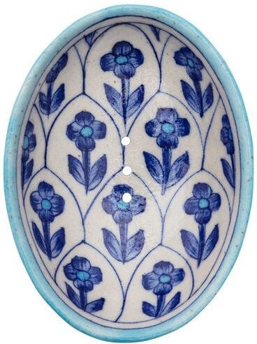 TRANQUILLO Blue Pottery Seifenschale von Hand geformt und bemalt