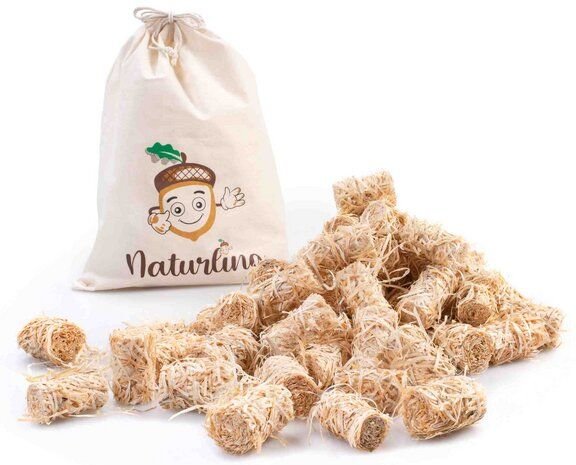 naturling Holzwolle Anzünder gewachst 5kg - ca. 400 Anzünder - mit Vorratsbeutel