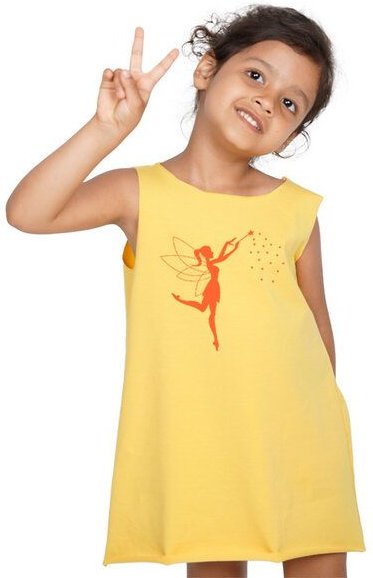 HANDGEDRUCKT "Zauberfee" Kinder Biokleidchen (kbA)