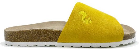 Veganer Eco Pool Slide "thies ® PET" aus recycelten Flaschen, fair produziert mit Kork-Tieffussbett