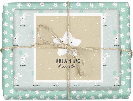 dabelino Kinder Geschenkpapier-Set (4x Bögen + Karte od. Anhänger)