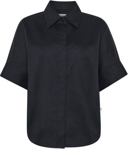 KnowledgeCotton Apparel Satinbluse mit kurzen Ärmeln ISLET aus Bio-Baumwolle