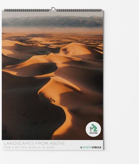 Photocircle Landschaften von oben Kalender 2026 – Nachhaltiger Wandkalender mit Luftaufnahmen von Lennart Pagel