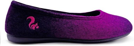 Hausschuh "thies ® Eco Shade Ballerina" aus weichem, recyceltem Wollfilz