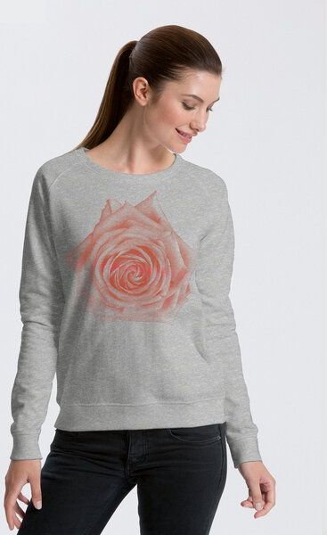 Peaces.bio - handbedruckte Biomode Bio Damen-Sweatshirt Rose